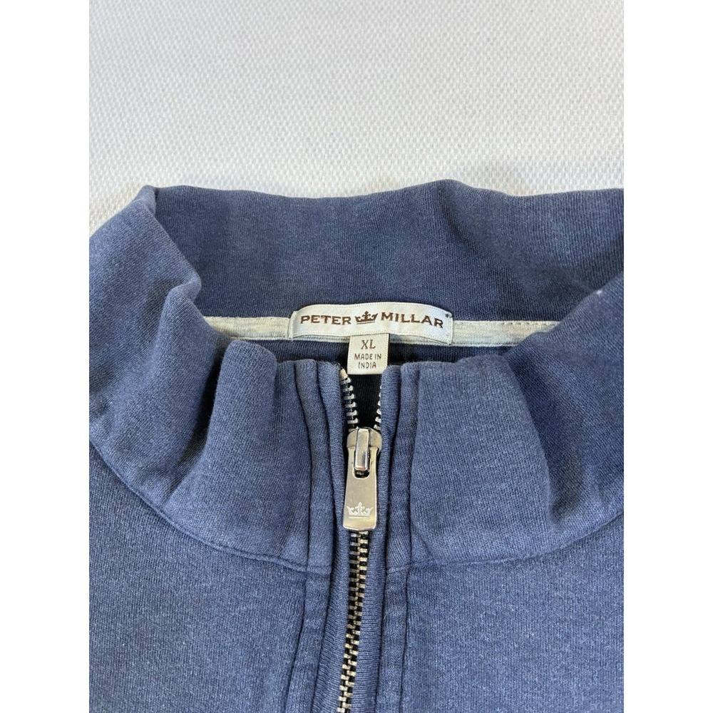 Peter Millar Men's 1/4 Zip Pullover Navy Blue Cotton Blend‎ XL - Picture 3 of 10